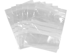 Plastic Bags With Write On Strips Medium 75x80mm Resealable Pack of 100