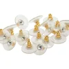 Plastic Ear Backs With Gold Plated Metal Centre Pack of 20