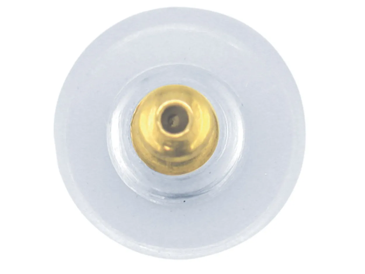 Plastic Ear Backs With Gold Plated Metal Centre Pack of 20