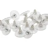 Plastic Ear Backs With Silver Plated Metal Centre Pack of 20