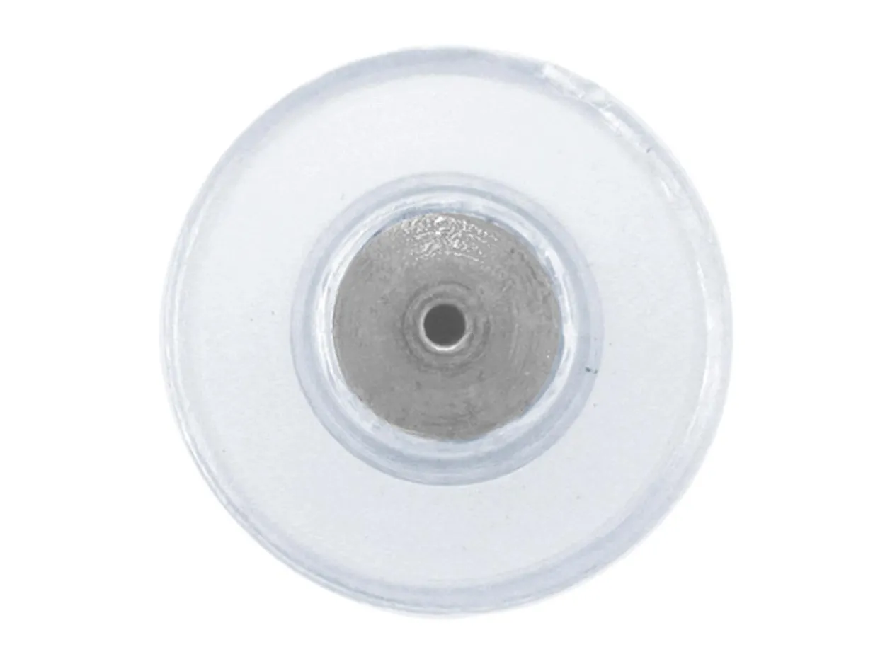 Plastic Ear Backs With Silver Plated Metal Centre Pack of 20