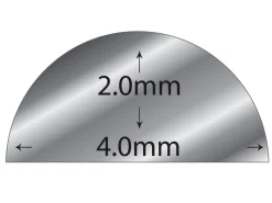 950 Platinum D Shape Wire 4.00mm X 2.00mm Fully Annealed