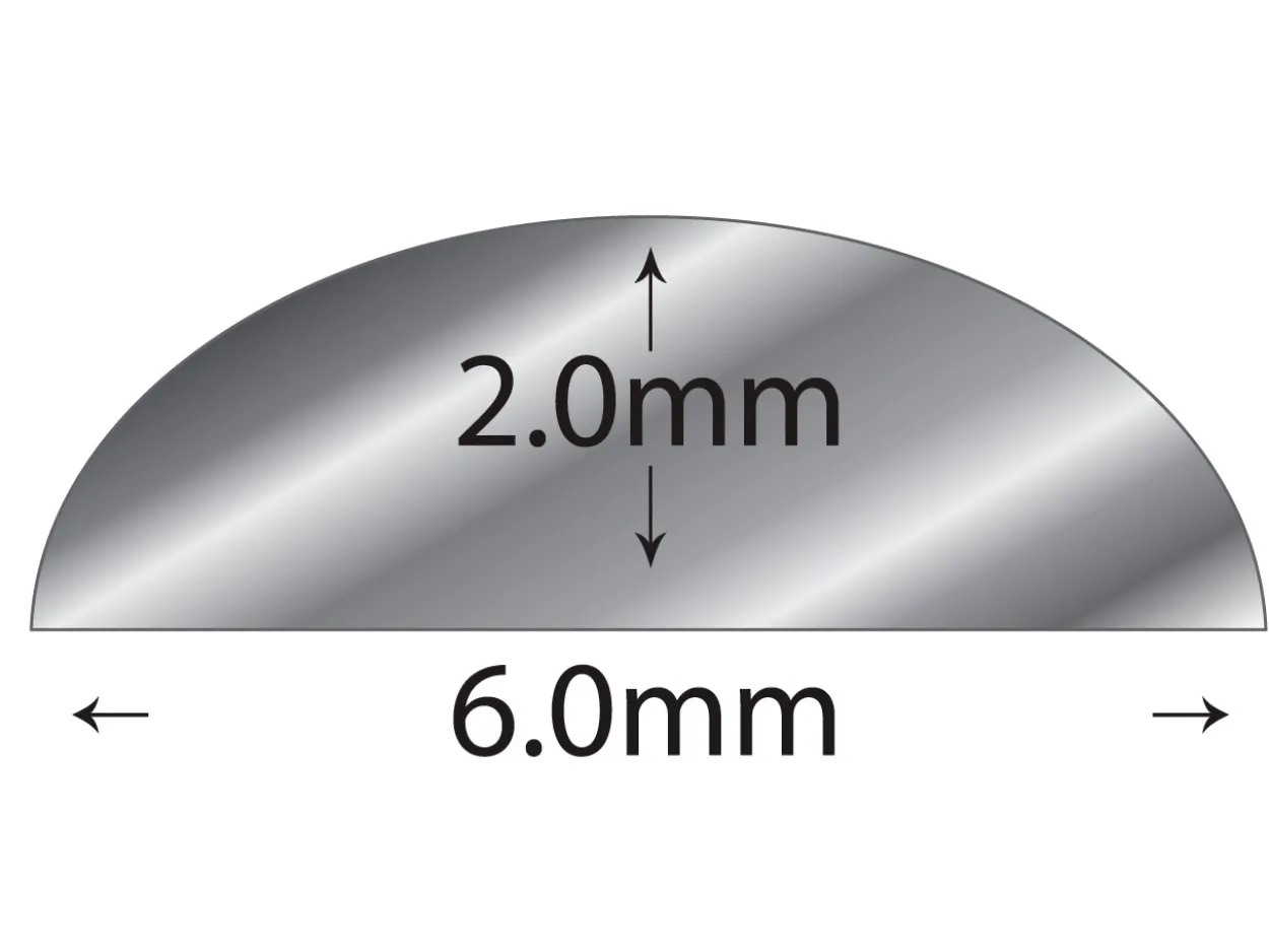 950 Platinum D Shape Wire 6.00mm X 2.00mm Fully Annealed