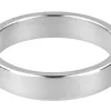 Platinum Flat Wedding Ring 4.0mm, Size V, 7.0g Medium-weight, Hallmarked, Wall Thickness 1.19mm