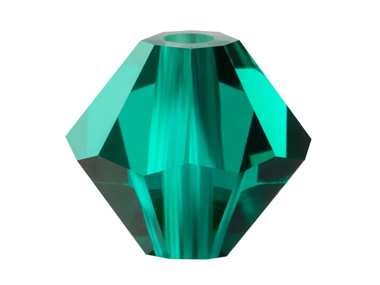 Preciosa Crystal Pack of 24, Bicone, 4mm, Emerald