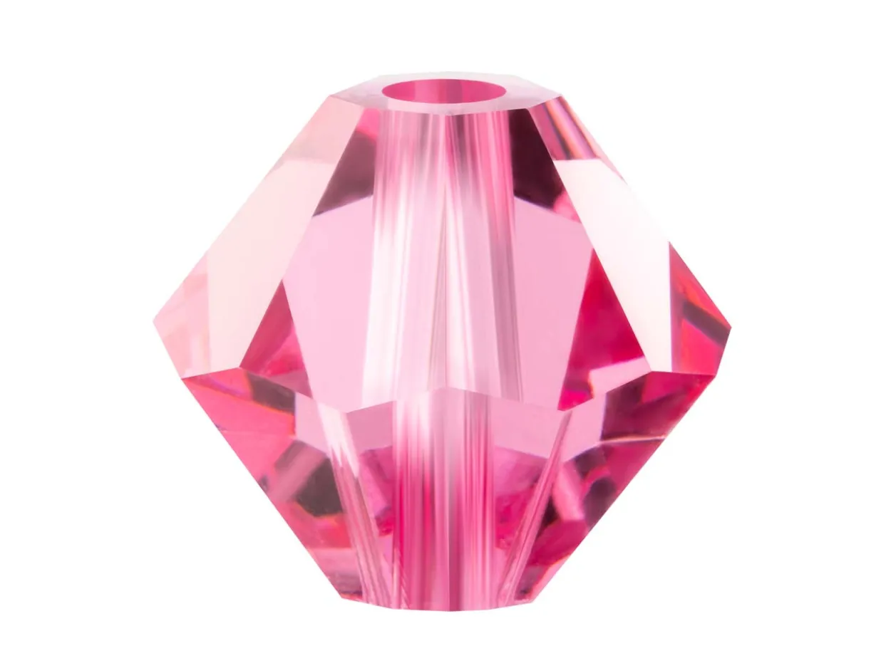 Preciosa Crystal Pack of 24, Bicone, 4mm, Rose