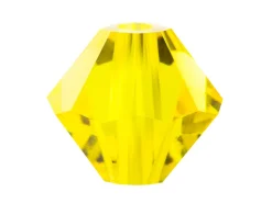 Preciosa Crystal Pack of 24, Bicone, 4mm, Citrine