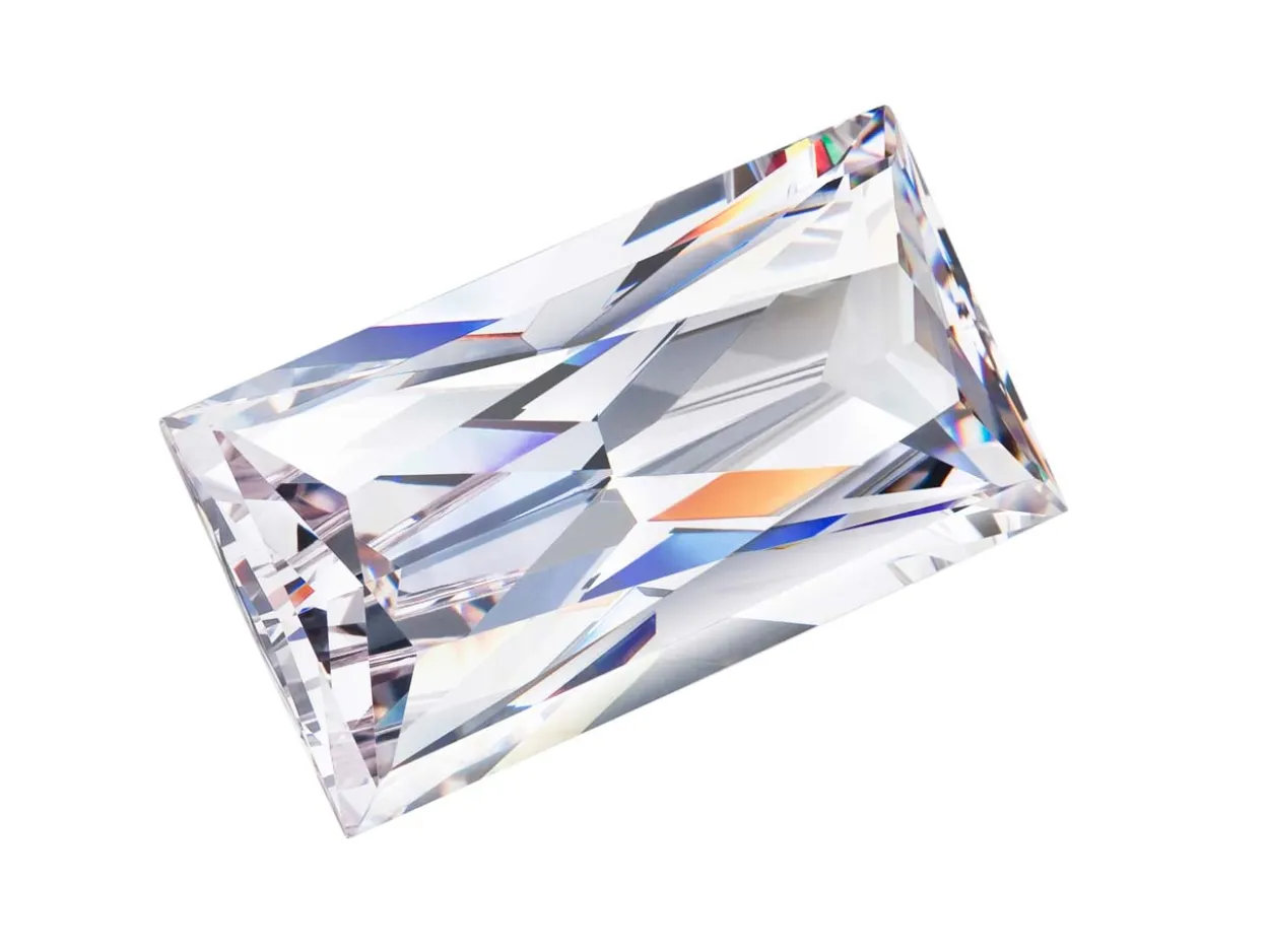 Preciosa Cubic Zirconia, Baguette Princess, 5 X 2.5mm, White