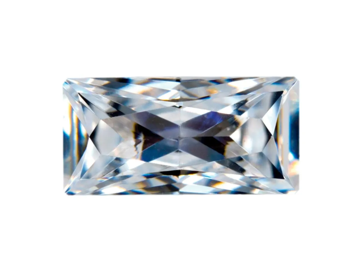 Preciosa Cubic Zirconia, Baguette Princess, 6 X 3mm, White