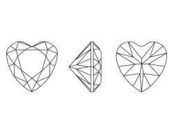 Preciosa Cubic Zirconia, Heart, 5 X 5mm, White