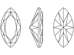Preciosa Cubic Zirconia, Marquise Diamond, 5 X 2.5mm, White