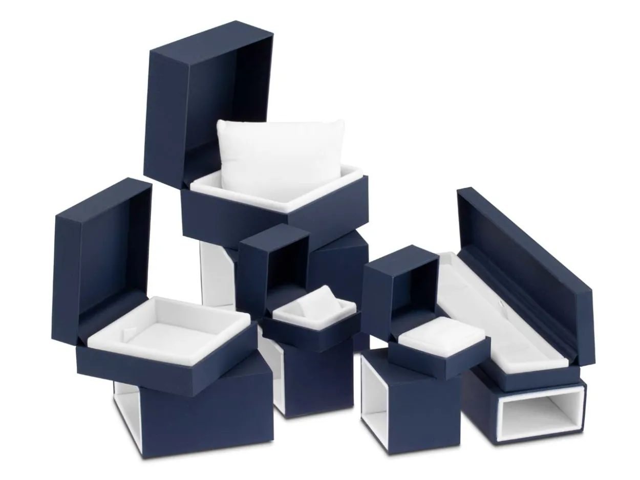 Premium Blue Soft Touch Earring Box