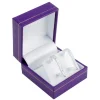 Purple Leatherette Stud Earring Box
