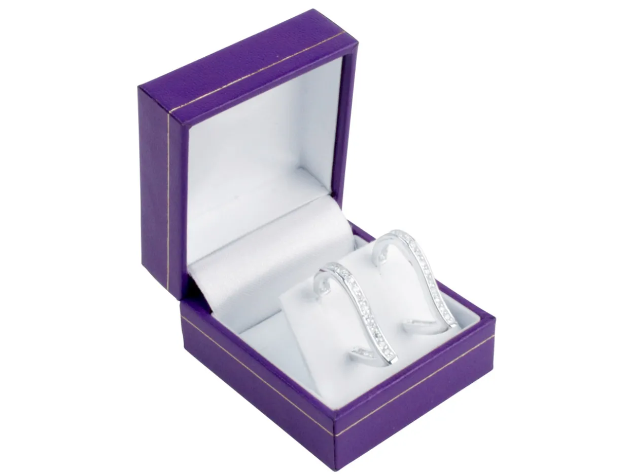 Purple Leatherette Stud Earring Box