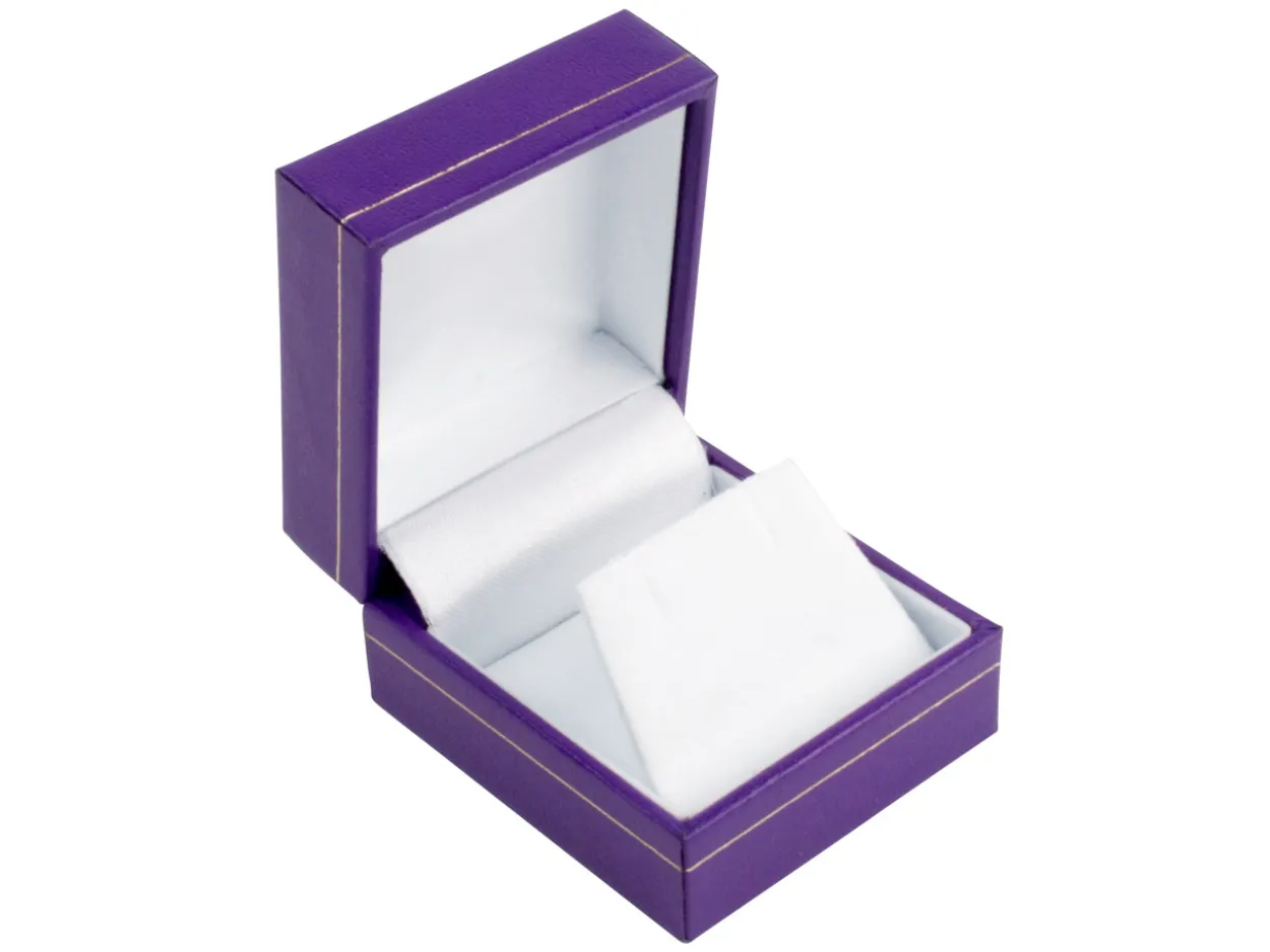 Purple Leatherette Stud Earring Box