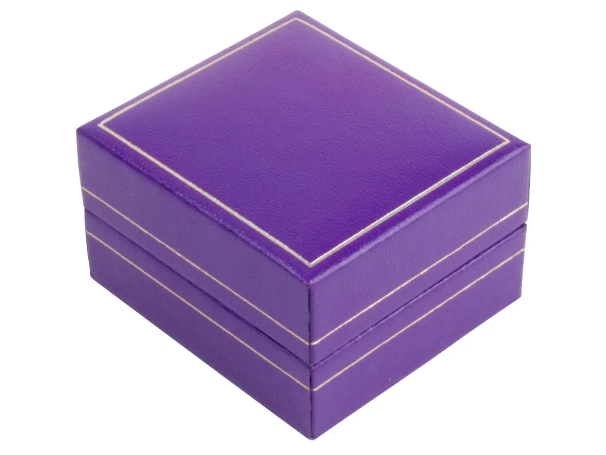 Purple Leatherette Stud Earring Box