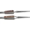 Reverse Action Tweezers, Set Of 2, Straight And Curved Tips, With Insulated Grips