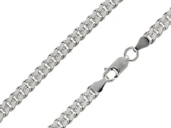 Rhodium Plated 5.7mm Diamond Cut Tight Curb Chain 18"/45cm Unhallmarked