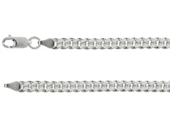 Rhodium Plated 5.7mm Diamond Cut Tight Curb Chain 18"/45cm Unhallmarked