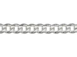 Rhodium Plated 4.7mm Diamond Cut Curb Chain 18