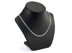 Rhodium Plated 3.7mm Diamond Cut Curb Chain 18