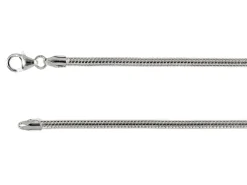 Rhodium Plated 3.1mm Diamond Cut Round Snake Chain 18"/45cm Unhallmarked
