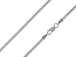 Rhodium Plated 2.8mm Diamond Cut Round Snake Chain 18"/45cm Unhallmarked