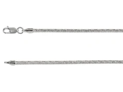 Rhodium Plated 2.8mm Diamond Cut Round Snake Chain 18"/45cm Unhallmarked