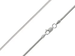 Rhodium Plated 1.9mm Diamond Cut Round Snake Chain 18/45cm Unhallmarked