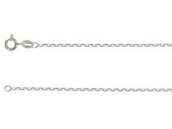 Rhodium Plated 1.7mm Diamond Cut Oval Trace Chain 18"/45cm Unhallmarked