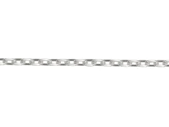 Rhodium Plated 1.7mm Diamond Cut Oval Trace Chain 18