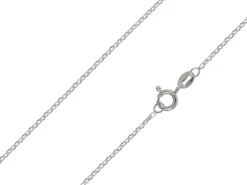 Rhodium Plated 1.4mm Diamond Cut Oval Trace Chain 18"/45cm Unhallmarked