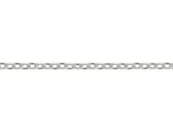 Rhodium Plated 1.4mm Diamond Cut Oval Trace Chain 18