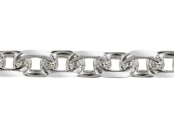 Rhodium Plated 5.3mm Diamond Cut Oval Trace Chain 18