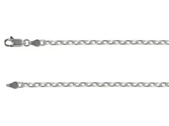 Rhodium Plated 2.9mm Diamond Cut Oval Trace Chain 18"/45cm Unhallmarked