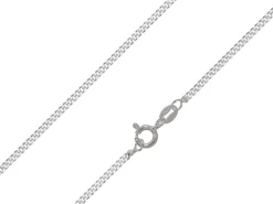 Rhodium Plated 1.7mm Flat Filed Curb Chain 18"/45cm Unhallmarked