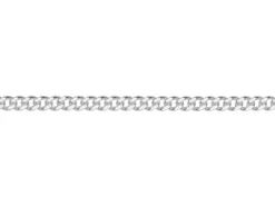 Rhodium Plated 1.7mm Flat Filed Curb Chain 18