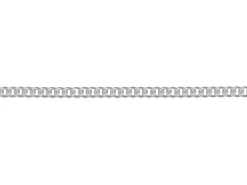 Rhodium Plated 1.4mm Flat Filed Curb Chain 18