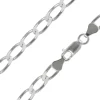 Rhodium Plated 5.4mm Flat Filed Open Curb Chain 18"/45cm Unhallmarked