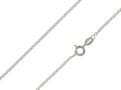 Rhodium Plated 1.5mm Oval Trace Chain 18"/45cm Unhallmarked