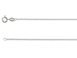 Rhodium Plated 1.5mm Oval Trace Chain 18"/45cm Unhallmarked