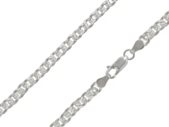 Rhodium Plated 4.5mm Oval Trace Chain 18"/45cm Unhallmarked