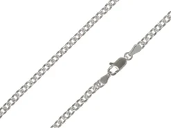 Rhodium Plated 3.0mm Oval Trace Chain 18"/45cm Unhallmarked