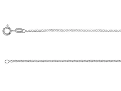 Rhodium Plated 2.0mm Oval Trace Chain 18"/45cm Unhallmarked