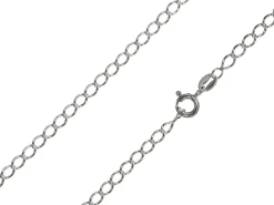 Rhodium Plated 3.0mm Rhombus Curb Chain 18"/45cm Unhallmarked
