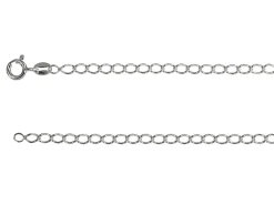 Rhodium Plated 3.0mm Rhombus Curb Chain 18"/45cm Unhallmarked