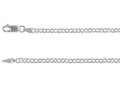 Rhodium Plated 3.5mm Round Belcher Chain 18"/45cm Unhallmarked