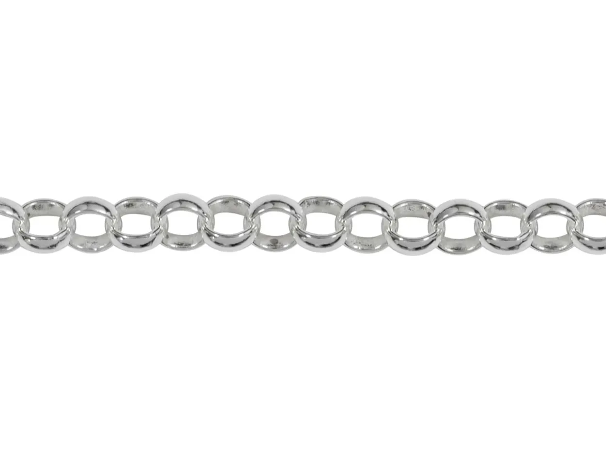 Rhodium Plated 3.5mm Round Belcher Chain 18"/45cm Unhallmarked