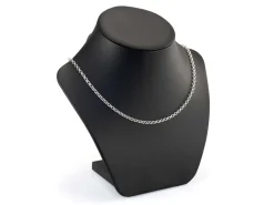 Rhodium Plated 3.5mm Round Belcher Chain 18