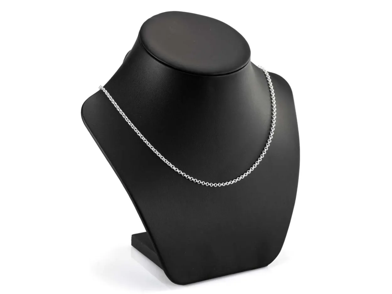 Rhodium Plated 2.58mm Round Belcher Chain 18"/45cm Unhallmarked